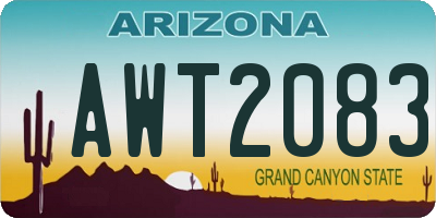 AZ license plate AWT2083