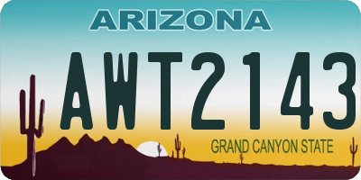 AZ license plate AWT2143