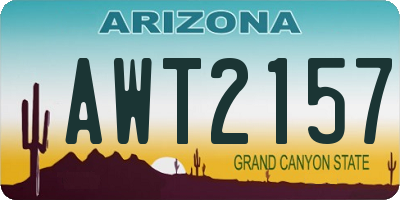 AZ license plate AWT2157