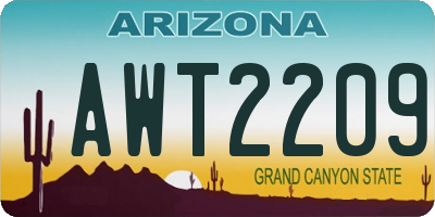 AZ license plate AWT2209