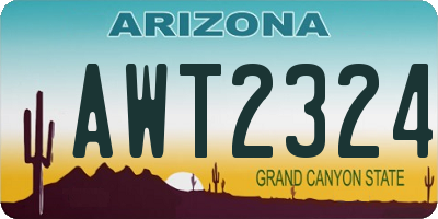 AZ license plate AWT2324