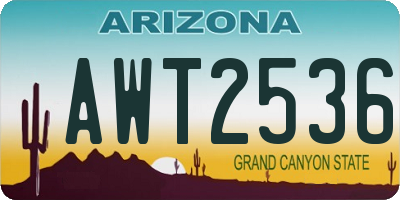 AZ license plate AWT2536