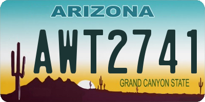 AZ license plate AWT2741