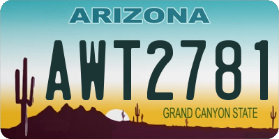 AZ license plate AWT2781