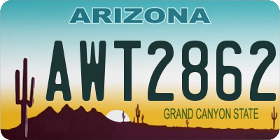 AZ license plate AWT2862