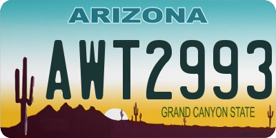 AZ license plate AWT2993