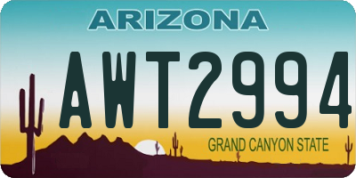 AZ license plate AWT2994