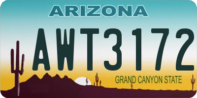 AZ license plate AWT3172