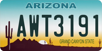 AZ license plate AWT3191