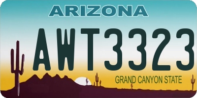 AZ license plate AWT3323