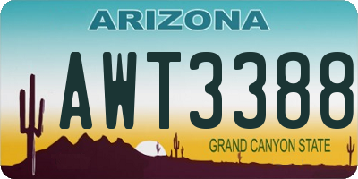 AZ license plate AWT3388
