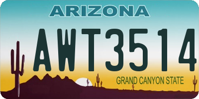 AZ license plate AWT3514