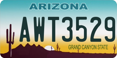 AZ license plate AWT3529