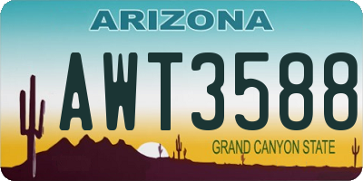 AZ license plate AWT3588