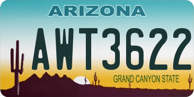 AZ license plate AWT3622