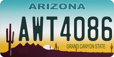 AZ license plate AWT4086