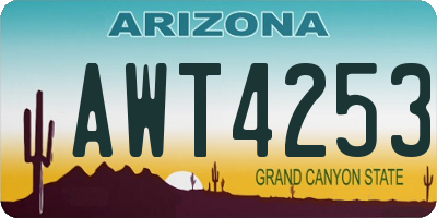 AZ license plate AWT4253