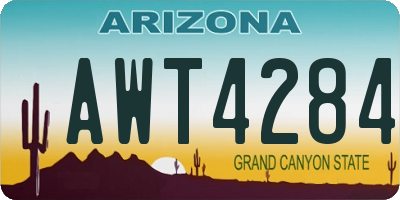 AZ license plate AWT4284