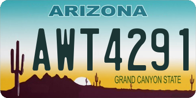 AZ license plate AWT4291