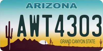 AZ license plate AWT4303