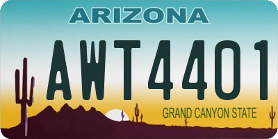 AZ license plate AWT4401