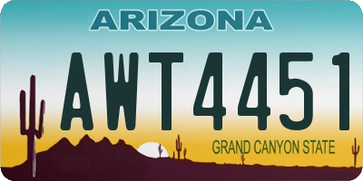 AZ license plate AWT4451