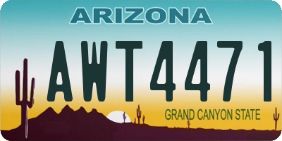 AZ license plate AWT4471