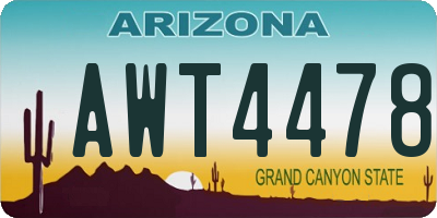 AZ license plate AWT4478