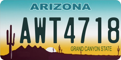 AZ license plate AWT4718