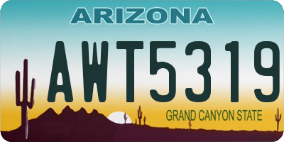 AZ license plate AWT5319