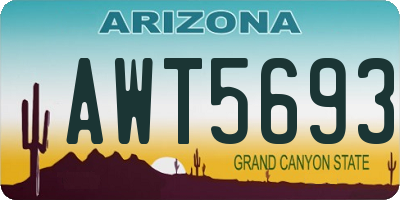 AZ license plate AWT5693