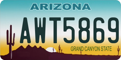 AZ license plate AWT5869