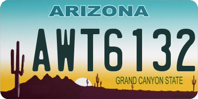 AZ license plate AWT6132