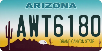 AZ license plate AWT6180