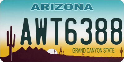 AZ license plate AWT6388