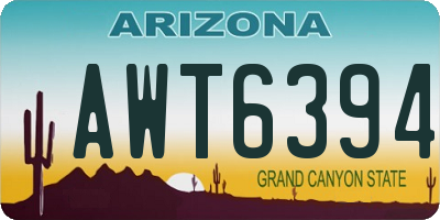 AZ license plate AWT6394