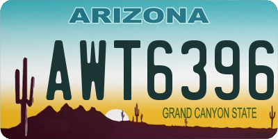AZ license plate AWT6396
