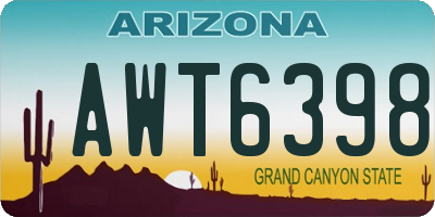 AZ license plate AWT6398