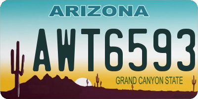 AZ license plate AWT6593