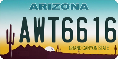 AZ license plate AWT6616