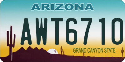 AZ license plate AWT6710
