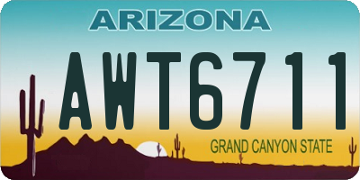 AZ license plate AWT6711