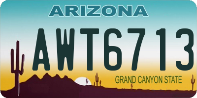 AZ license plate AWT6713