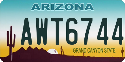 AZ license plate AWT6744