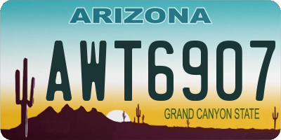 AZ license plate AWT6907