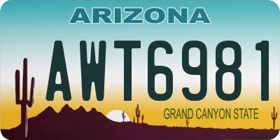 AZ license plate AWT6981