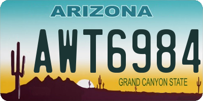AZ license plate AWT6984
