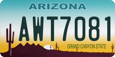 AZ license plate AWT7081