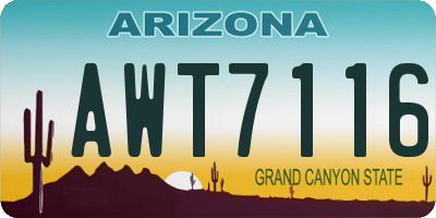 AZ license plate AWT7116