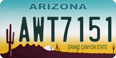 AZ license plate AWT7151